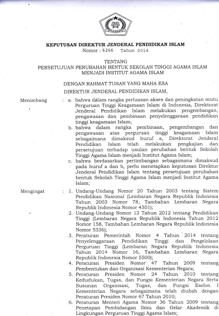Surat Keputusan 01. SK IAI Al Qolam